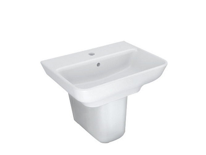 Kohler - Trace  Wall Mount Half Pedestal Basin With Single Faucet Hole In White